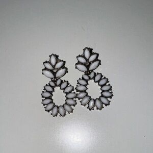Elegant White Floral Earrings